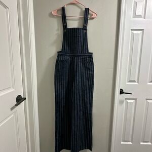 saint geraldine navy pin stripe overalls
